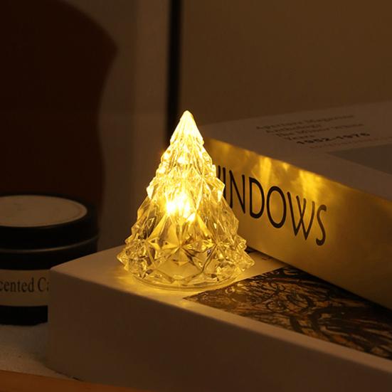 Светодиодная лампа в форме рождественской елки, мягкое свечение, немерцающий прикроватный светильник на батарейках