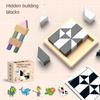 Wooden Geometric Shape Puzzles Educational 3D Jigsaw Puzzle Building Blocks Kids Toy