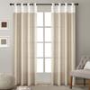 American Semi-Blackout Linen Splicing Gauze Curtain, Curtain Fabric Simple Nordic Solid Color Curtain