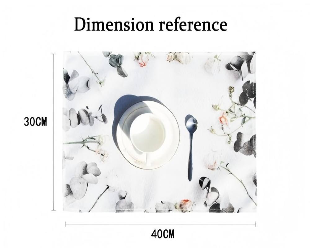 4/6/8/10PC Gothic Dark Night Placemats Silver Silk Skull Moth Vintage Floral Theme Party Escape Room Cafe