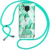 Coque De Protection - E.F.CONNECTION - Pour Xiaomi Redmi Note 9S/9 Pro - Antichoc - Motif Marbre Turquoise - Cordon