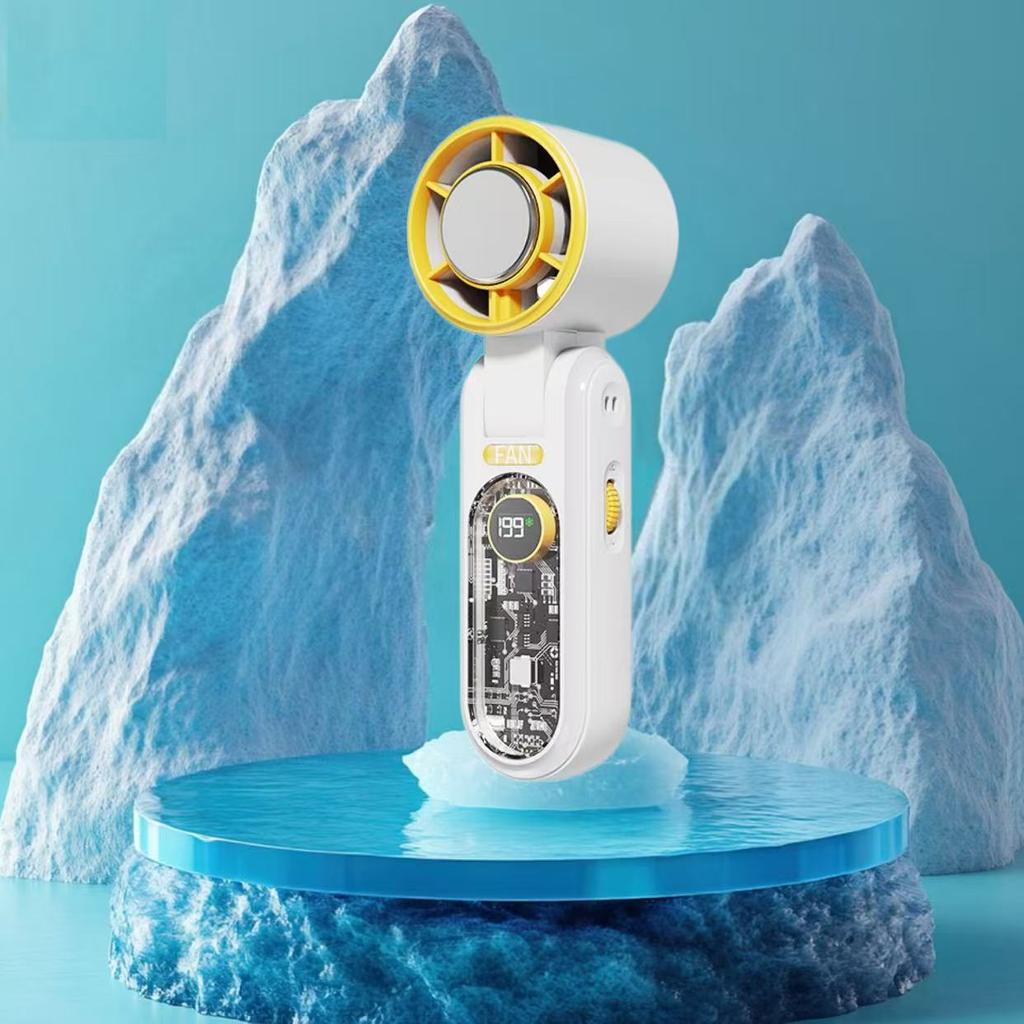 Hot Selling Digital Display LED Foldable Ice Cooling USB Rechargeable High Speed Ultra-Quiet Long-Lasting Summer Outdoor Fan