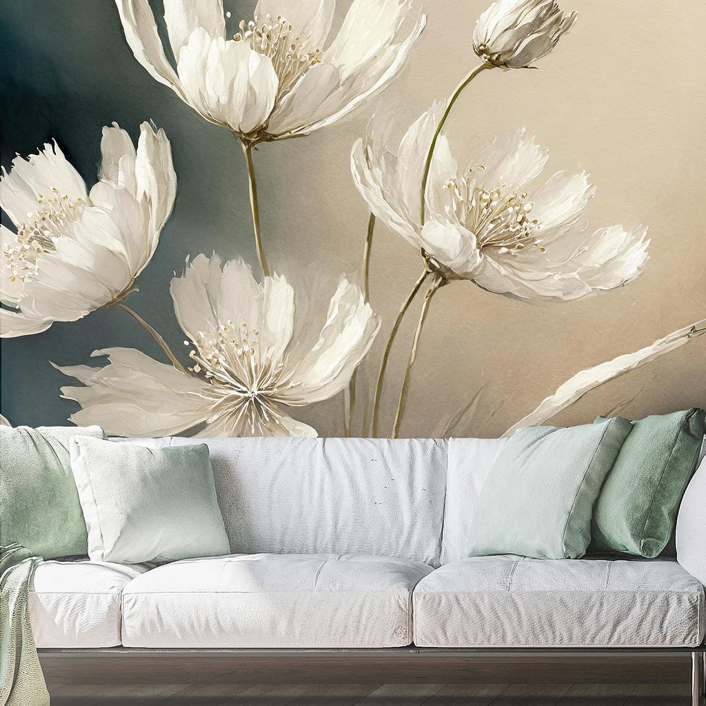 Wallpaper White flower abstraction