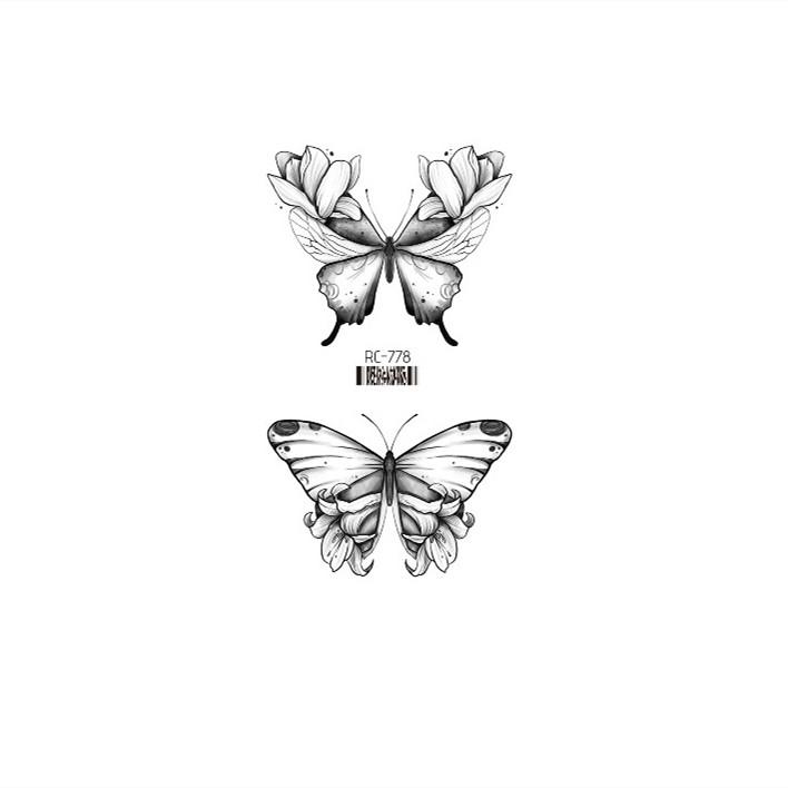 Dark Butterfly Sexy Waterproof Temporary Tattoo Sticker India Women Back Waist Flash Tatoo Girl Body Art Fake Tattoos Realistic