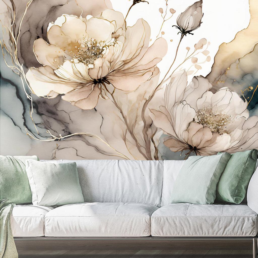 Wallpaper Watercolour flower abstraction