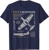 P51 Mustang North American Aviation Винтажный Истребитель Футболка Мужская Одежда Мода Повседневная Футболка С Круглым Вырезом Фитнес Футболка