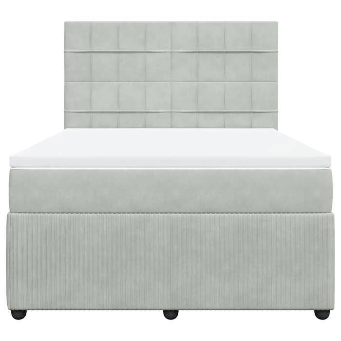 Maison Exclusive - Sommier à lattes de lit et matelas Gris clair 140x200cm Velours