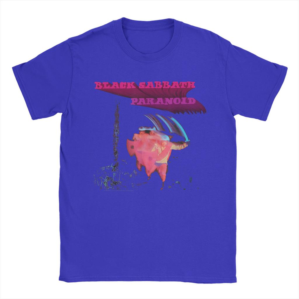 Black Sabbath Paranoid Motion Trails T Shirt Men's  100% Cotton Funny T-Shirts O Neck  Tee Shirt Short Sleeve Clothing Plus Size