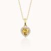 Heart Shaped Citrine Pendant Necklace For Beloved, Chain Necklace For Women , Weeding Gift Jewelry