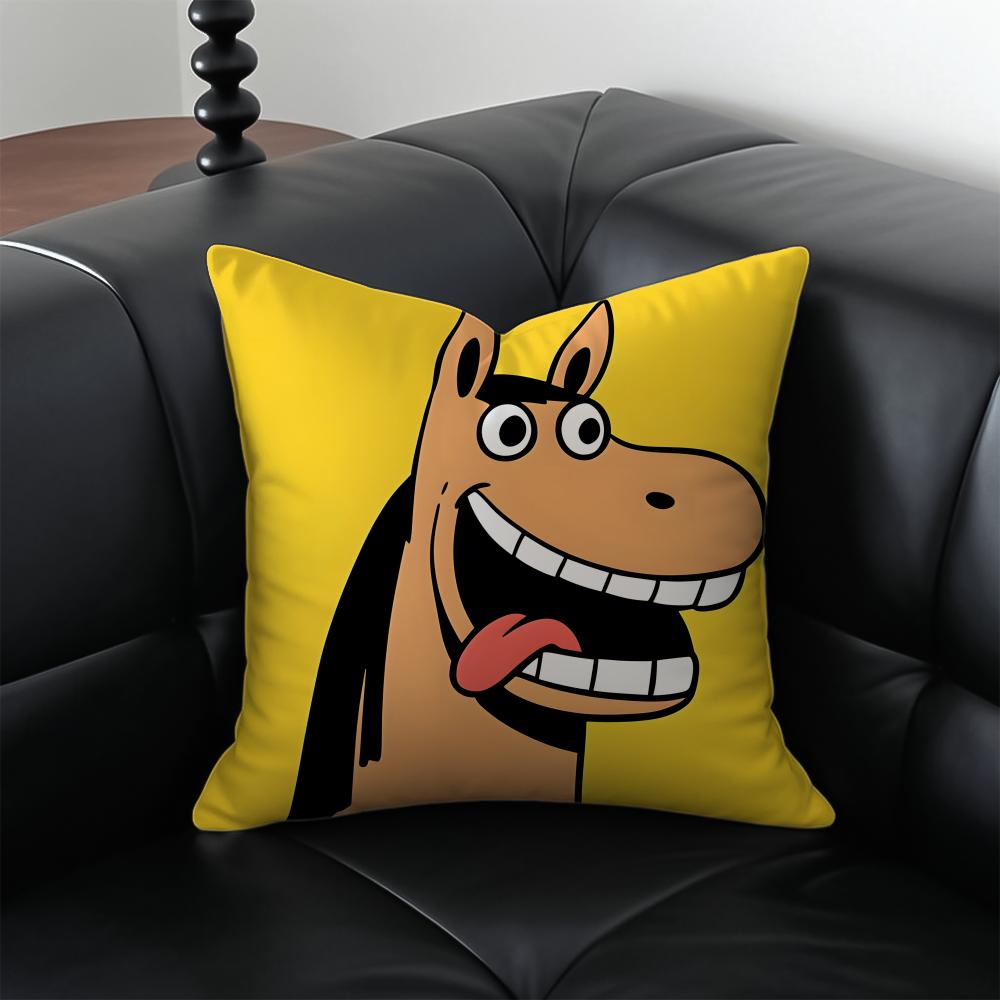 Horse Pillow Animal Decor Cushion Cushion Cover Pillow Case Antidustmite Invisible zipper silky plush cushion