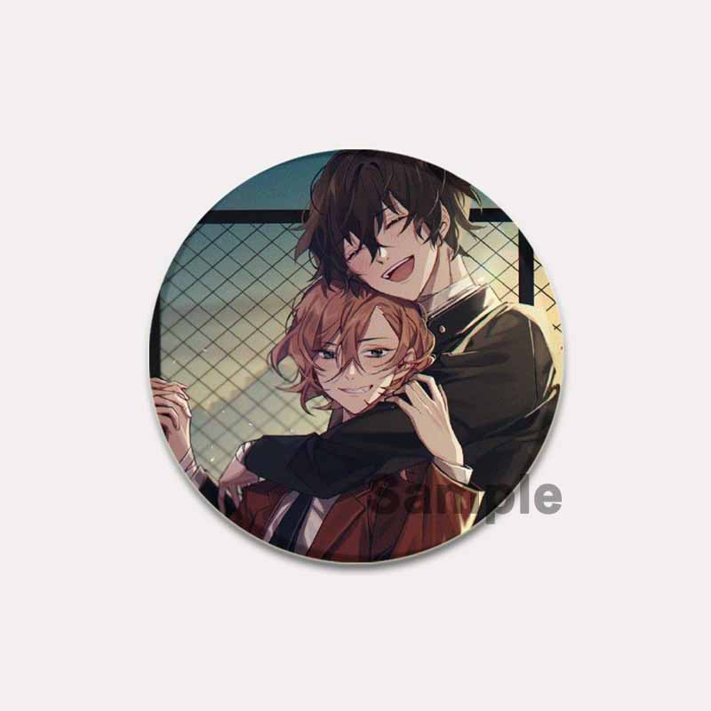 32/44/58 мм Булавка Bungo Stray Dogs Круглая мультяшная брошь ручной работы для рюкзака, одежды, аксессуаров, аниме-коллекции, значков, украшений