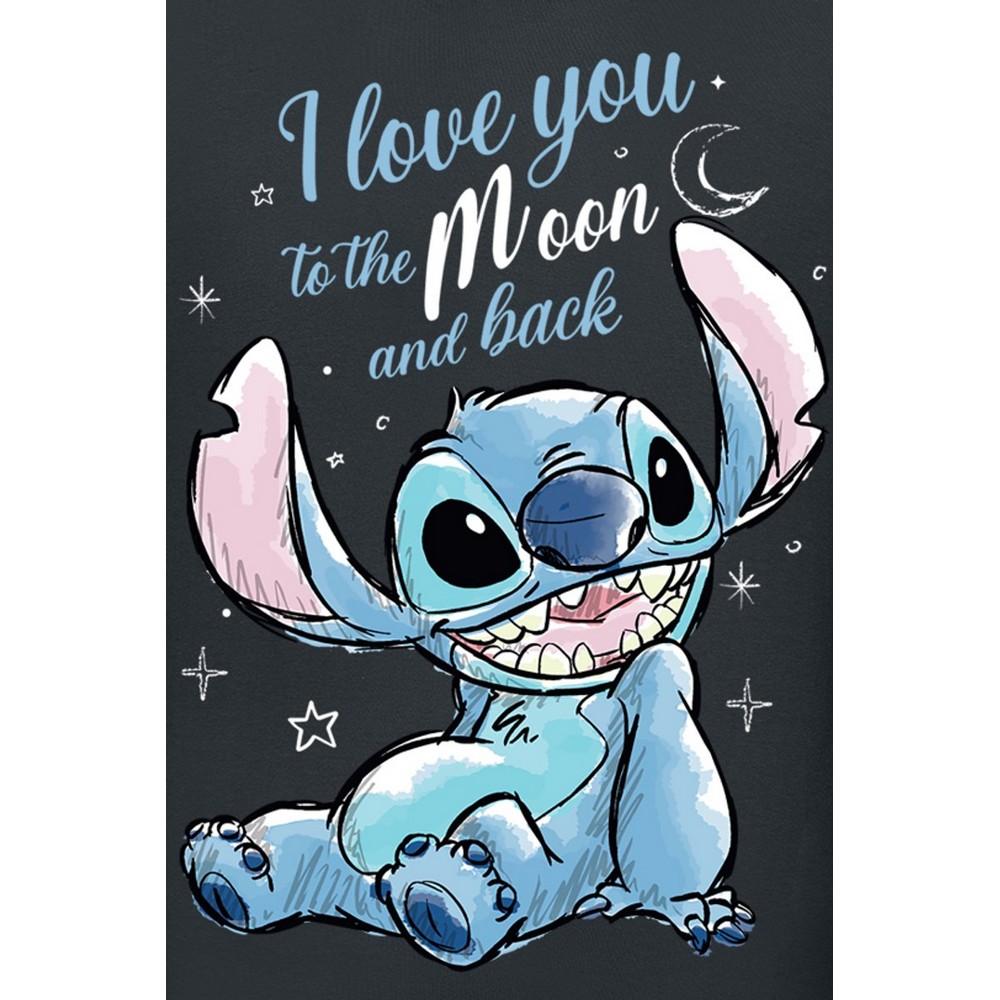 Lilo & Stitch Unisex Adult I Love You To The Moon And Back Stitch T-Shirt
