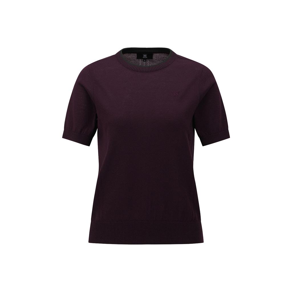 ANEW GOLF Women Solid Short Sleeve Sweater_Bu