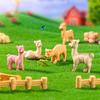 5 Pcs Alpaca Miniatures Mini Alpaca Figurines Collectible Miniature Animal Statues for Fairy Garden Micro Landscape DIY Craft