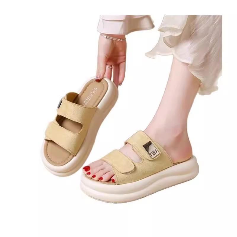 Summer One-word Slippers Women Wear New Platform Women's Sandals with Skirts, Beach Cool Slippers
