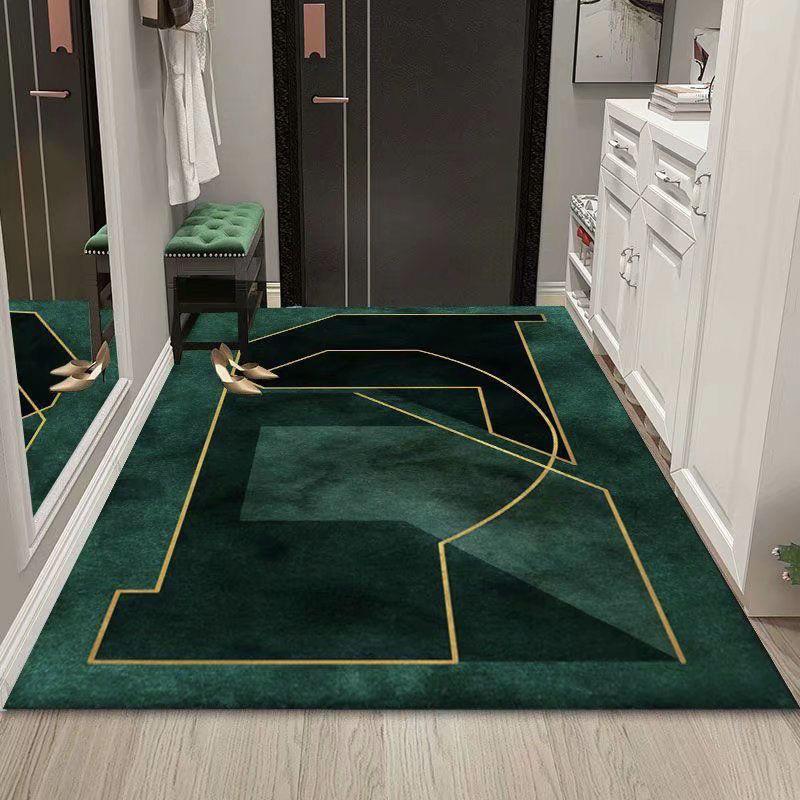 Modern Light Luxury Living Room Sofa Coffee Table Carpet Simple Dark Green Porch Entry Non-slip Rug Children's Room Bedside Rugs