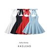 Kaslead New Arrival Women's Clothing Fashion Style Fashion Minimalist Temperament Mesh Slim Fit Patchwork Dress