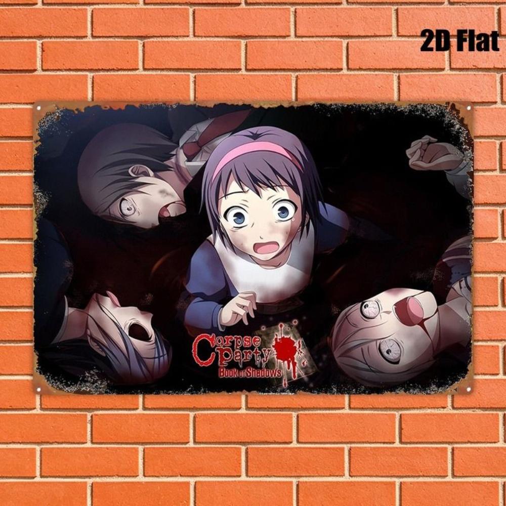 Metal Wall Sign Anime Horror Corpse Party Scene 20x30cm Decor