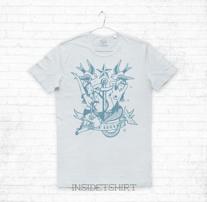 OLD SCHOOL TATTOO T-shirt Tops Tees Unisex Vintage Pin-up Mermaid Jersey Still Cool T-shirt Tops Tees Unisex MAN
