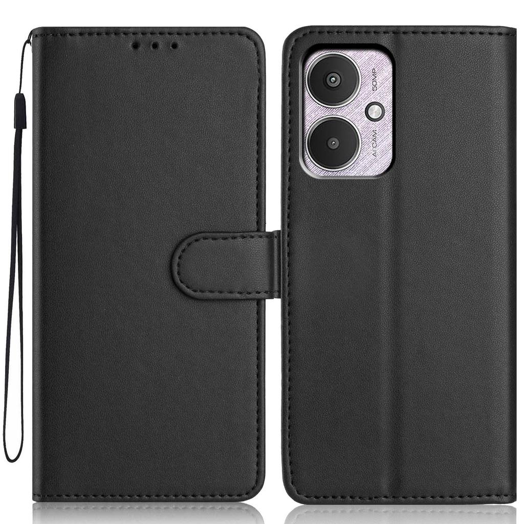 Чехол-кошелек для Xiaomi Redmi 13C 4G/13C 5G со шнурком/множеством слотов для карт, кожаная подставка однотонного цвета, чехол для телефона