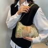 Модные винтажные женские сумки через плечо с рисунком маслом, женские простые цветочные сумки-хобо подмышками