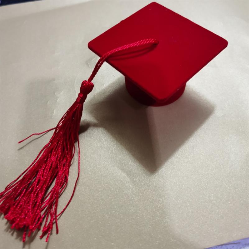 Бархатная шкатулка для колец, выпускной, шапочка бакалавра, упаковка ювелирных изделий, свадебная помолвка, серьги, шкатулка, органайзер для ювелирных изделий