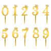 Paready Number Birthday Cake Toppers, 10-Piece Set, Cupcake Picks, Birthday Cake Decorations, Numbers 0-9, Gold