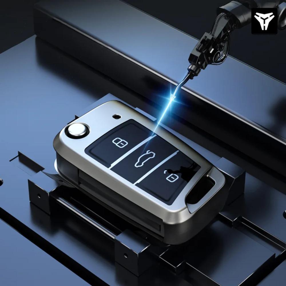 Для VW Volkswagen Golf 7 MK7 Tiguan MK2 Чехол из ТПУ для брелока Чехол для складного ключа автомобиля для Seat Ateca Leon FR Ibiza Skoda Octavia Kodiaq