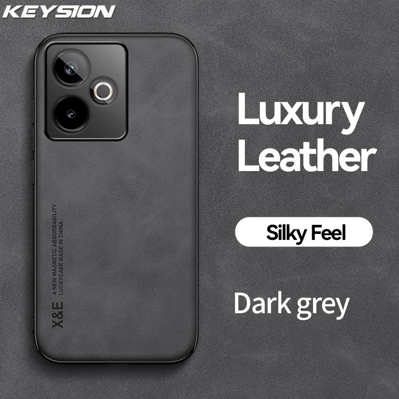 KEYSION Роскошный ретро чехол из ПУ кожи для Realme GT 7 7T 5G Мягкий силикон+ПК Ударопрочная задняя крышка для телефона для OPPO Realme GT 7T 5G