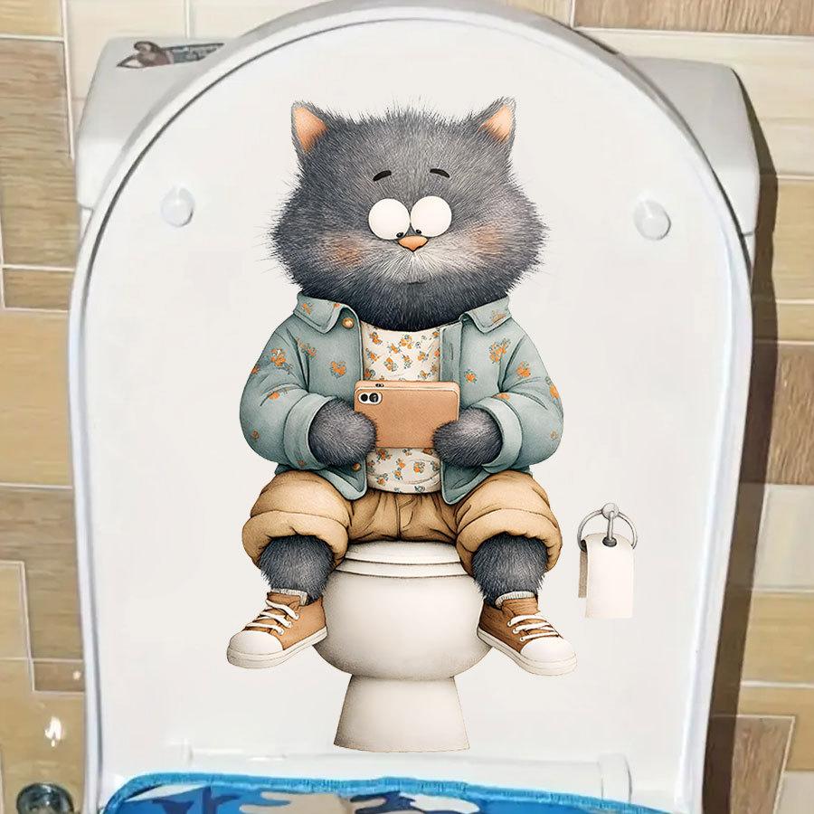 1 шт. Забавные наклейки на сиденье унитаза из ПВХ с животными Обезьяна Зебра Жираф Декали Водонепроницаемый Декор для стен ванной комнаты и двери Креативные съемные наклейки