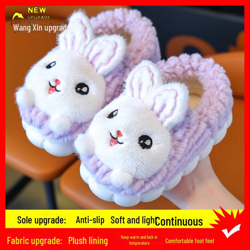 Милые детские тапочки-зайчики с морковными акцентами и нескользящей подошвой