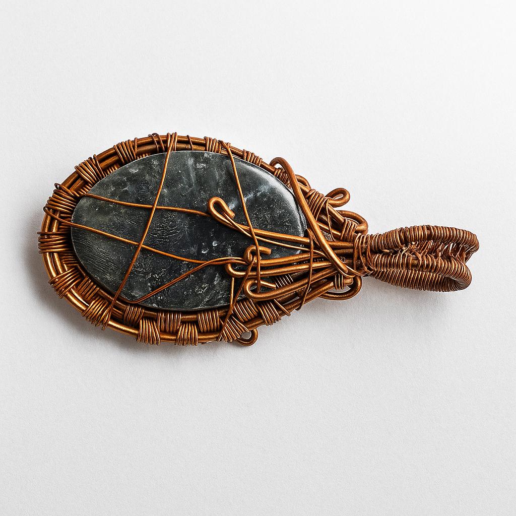 Quality 73.35 ct Natural Jasper Oval Cut Copper Wrapped Pendant Gemstone Jewelry Gift