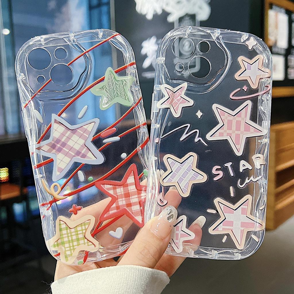 Милый силиконовый чехол для Xiaomi Redmi Note 13 12 11 Samsung A54 A24 A14 Oppo A78 A58 A38 Infinix Note 30 Pro Funda Meteor Stars Cover Мягкий бампер из ТПУ