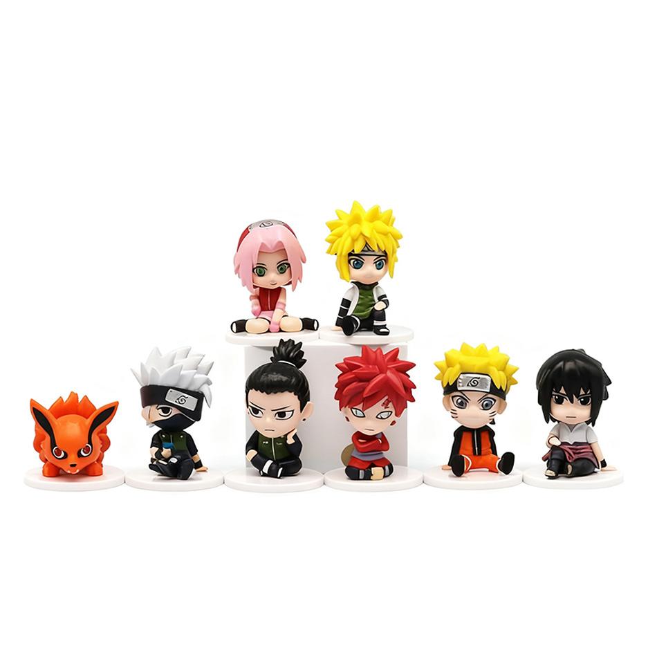 8Pcs/Set Anime Naruto Figure Kakashi Sasuke Uchiha Itachi Gaara Haruno Sakura Action Figural Q Version PVC Model Kids Toys Gift