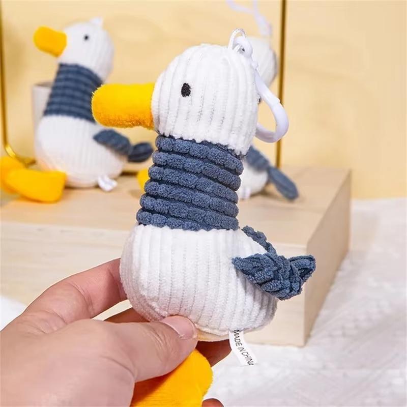 2Pcs Plush Cute Cartoon Duck Doll Keychain Refueling Duck Ugly Doll Backpack Pendant Small Travel Bag Gift Key Chain Accessories