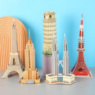 3D Пазл Всемирно Известное Здание Мозаичная Модель Детская Обучающая Игрушка Ручной Работы Эйфелева Башня Бумажная Сборка Обучающие Игрушки