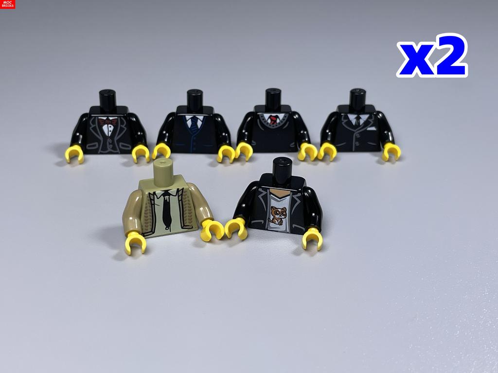 Набор MOC Bricks Серия Костюмы Шеф-повар Жених Туловище Ткань 4 см Часть Тела Фигурки Образовательные Строительные Блоки Собранные Игрушки Пластиковая Кукла