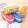 Cartoon Bus Pencil Bag Canvas Large Capacity Car Zipper Pen Pencilcase for Student Stationery School Supplies