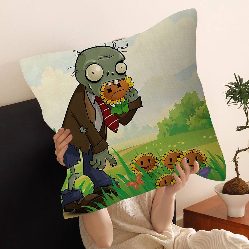 Игровой Чехол на Подушку 45*45см Plants Vs Z-Zombies Наволочка Декор Подушки Домашняя Наволочка для Подушки на Диван