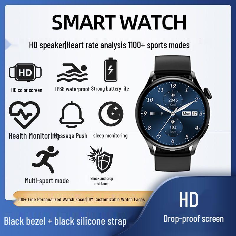 Умные часы Фитнес-трекер: Пульс, Измерение артериального давления, Обнаружение SpO2, Водонепроницаемость IP68, Низкое энергопотребление, Длительное время работы от аккумулятора для бега и спорта.