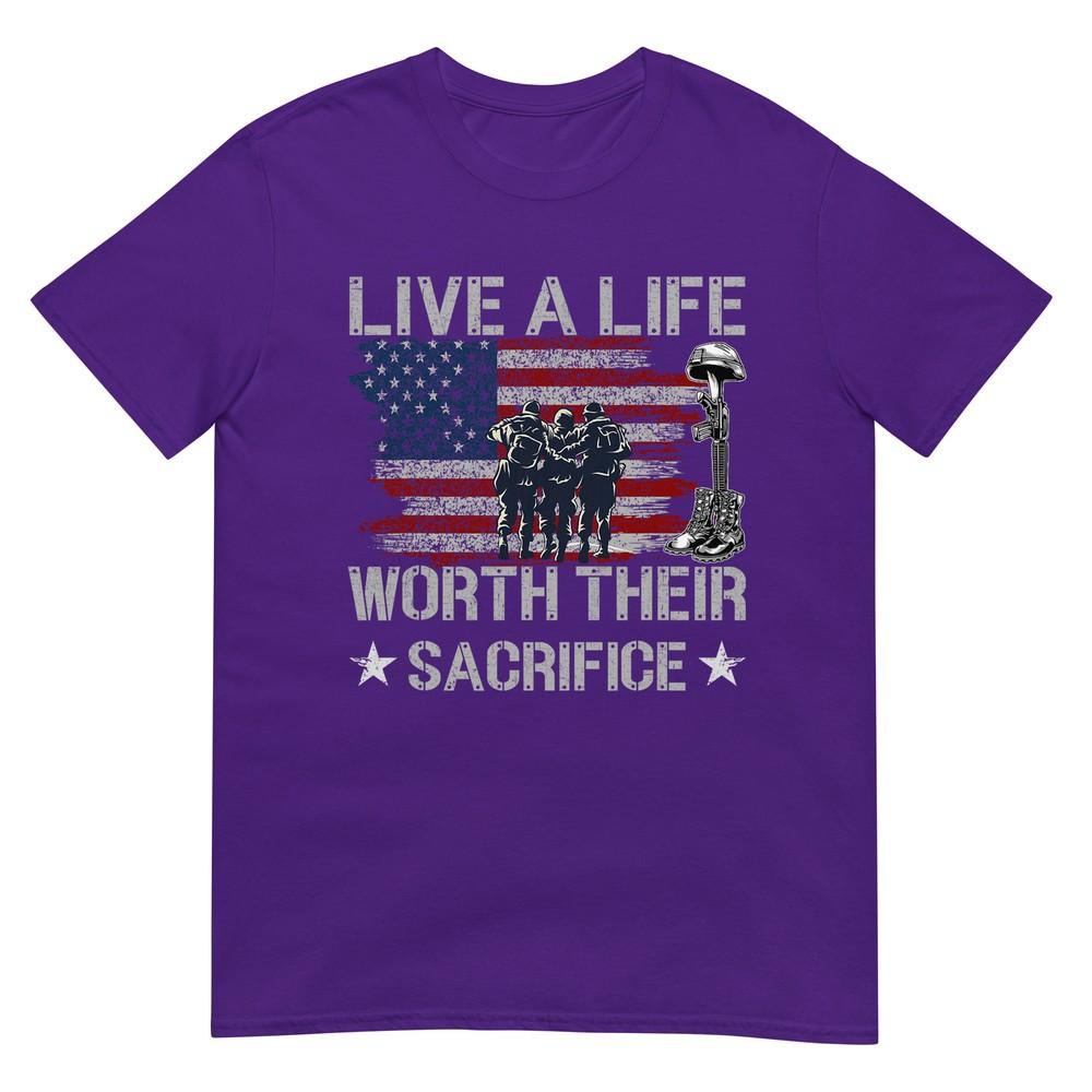 Live A Life Worth Their Sacrifice Veterans Day Tshirt