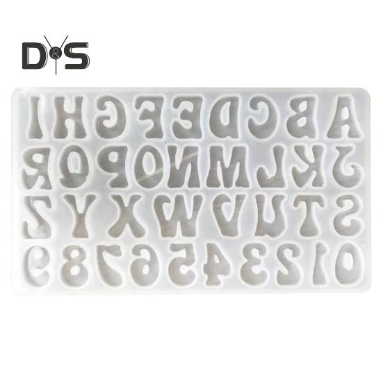 Силиконовая форма для выпечки с буквами алфавита и цифрами для свечей и шоколада