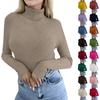 Women's Fashion Casual Solid Color Sweater Long Sleeve Slim Sweater Pullover Top