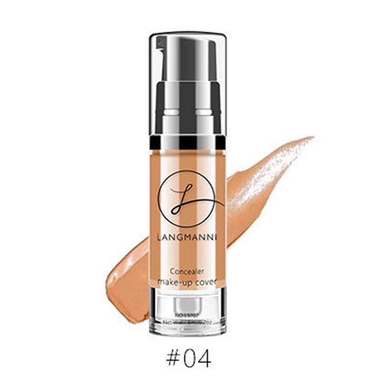 Langmanni Liquid Foundation Concealer, осветляющий цвет кожи, водонепроницаемый, не тающий BB-крем для макияжа