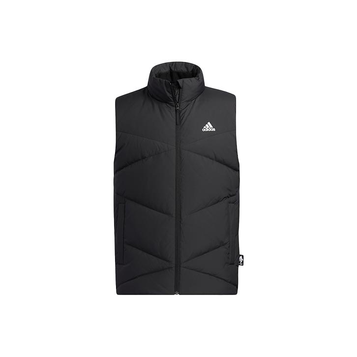 adidas Мужской жилет Zjy Gfx Dw V с воротником-молнией и однотонным пухом, черный H20779
