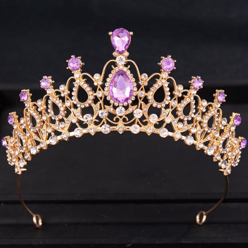Baroque Vintage Princess Queen Bridal Crown Headwear Crystal Tiara For Women Wedding Crown Hair Dress Accessories Jewelry Crown