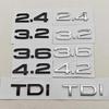 2026 3D ABS Car Letters Logo 2.4 3.6 3.8 4.2 TDI Sticker Rear Trunk Emblem Badge For 4UYUE A3 A4 A5 A6 A7 A8 Q3 Q5 Q7 Q8 Accessroies