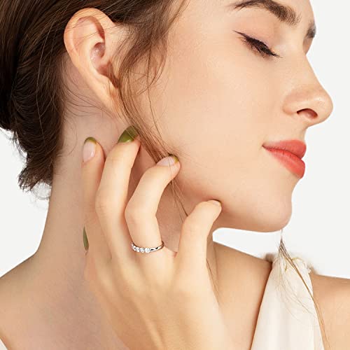[Takeda Jewelry] Сияющее кольцо-полуобручальное с муассанитом | Выберите из 7 или 6 камней. Сверкающее S925 с тройным платиновым покрытием. Гипоаллерге