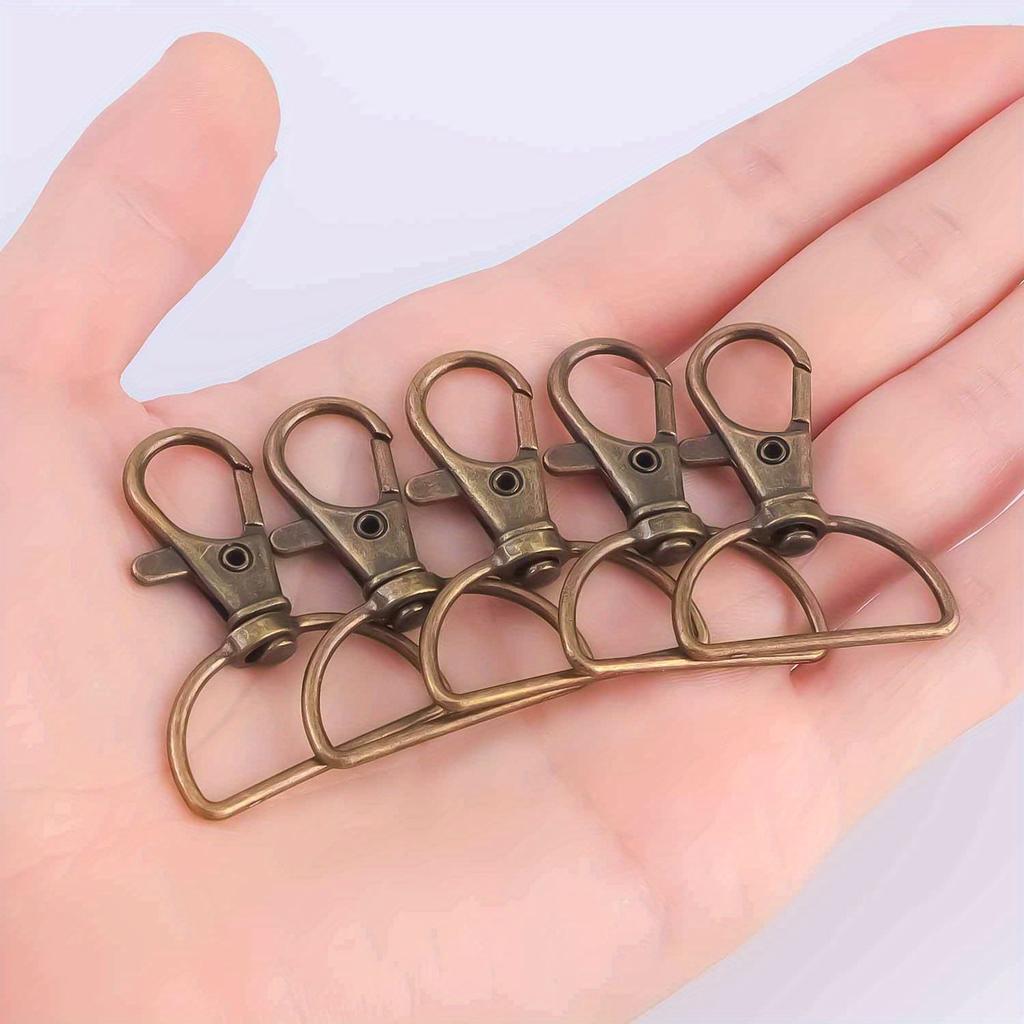 10pcs Swivel Clasp Lanyard Snap Hooks Keychain Clip Hook Metal Lobster Claw Clasps for Lanyard Key Rings Crafting Purse