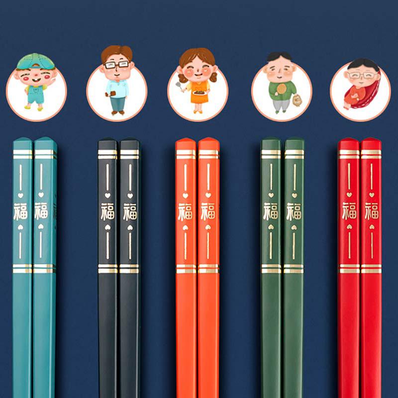 5 пар корейских палочек для еды, нескользящие палочки для еды, суши, многоразовый сплав, набор китайских палочек для еды, посуда из здорового сплава, столовые приборы